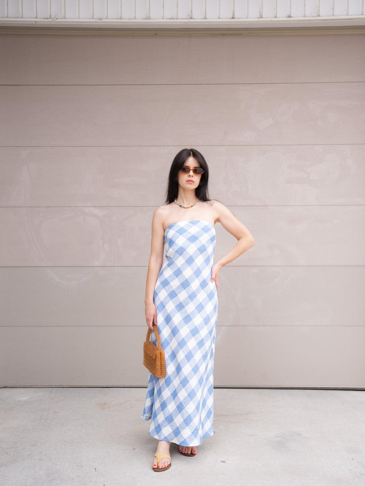 Erin Gingham Linen Dress