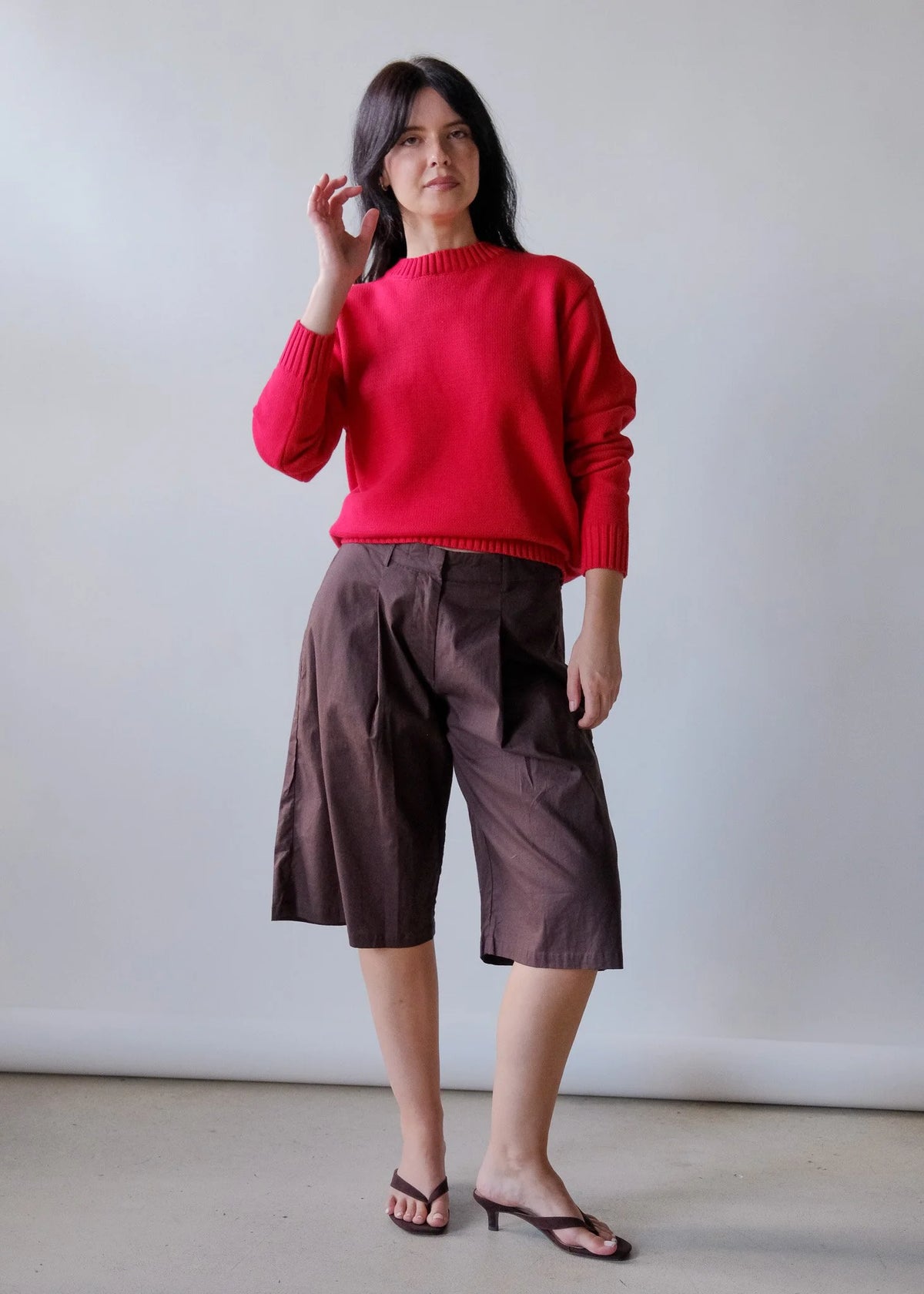 Natalie Cherry Cotton Pullover