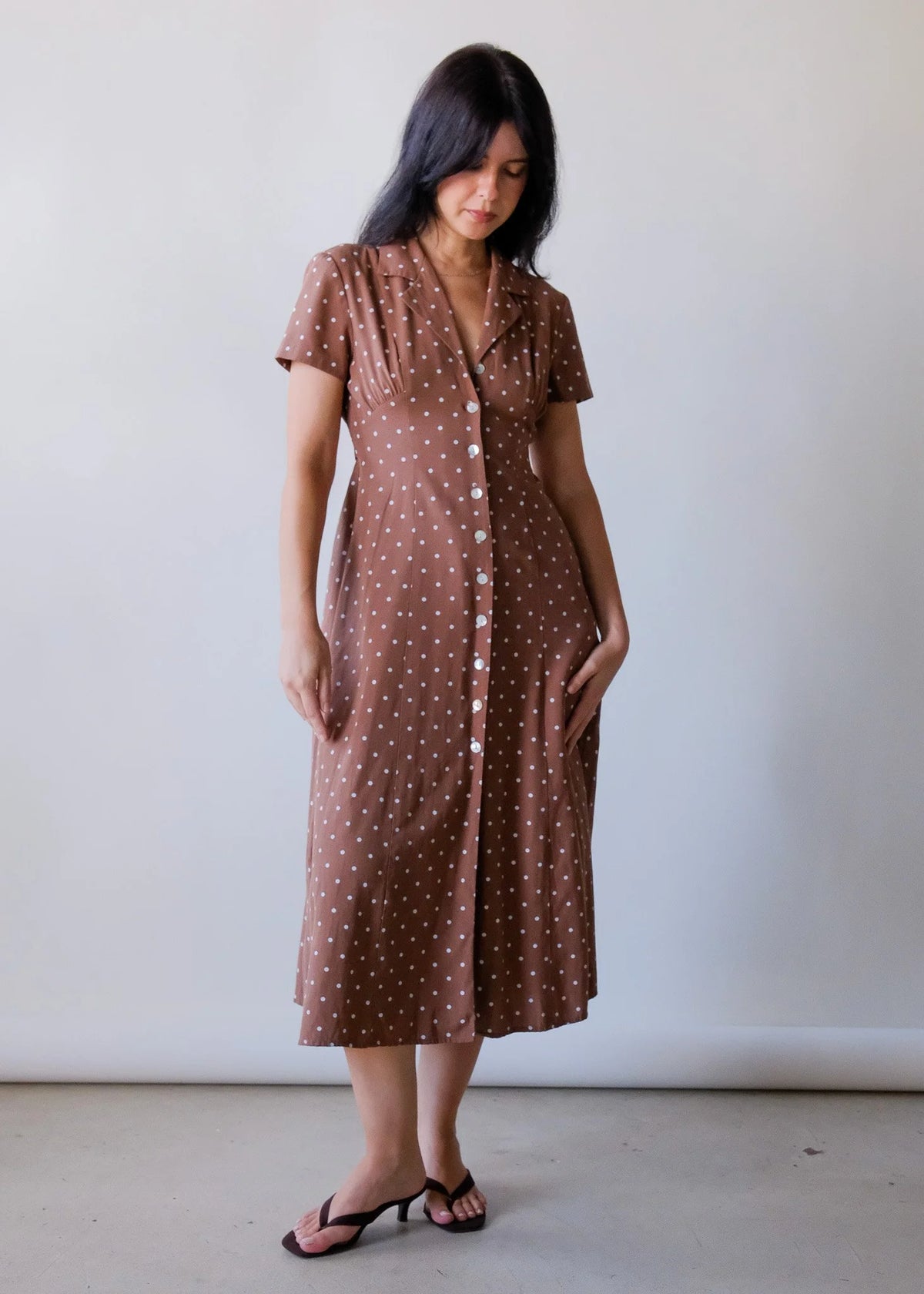 Mocha Polka Dot Dress