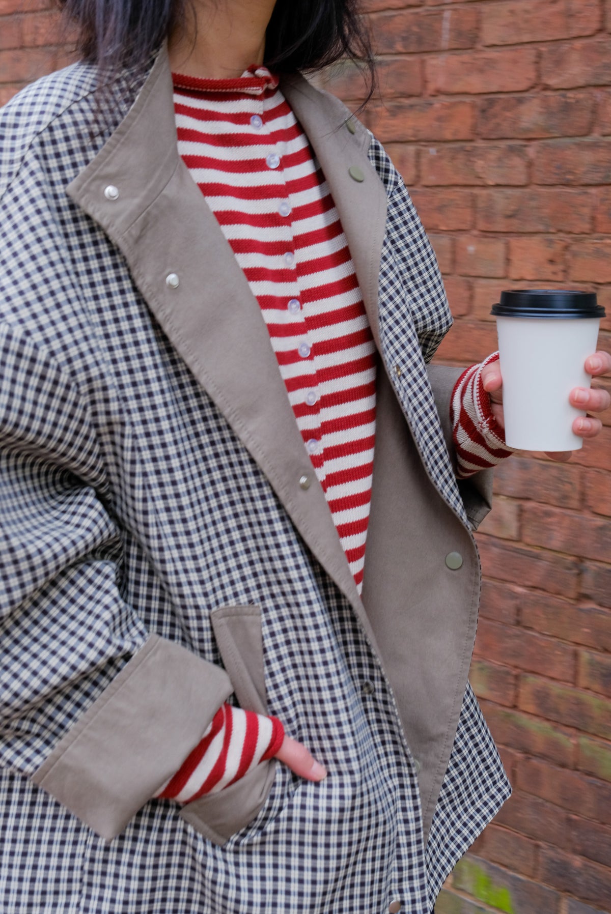Elsie Funnel Neck Reversible Trench Coat