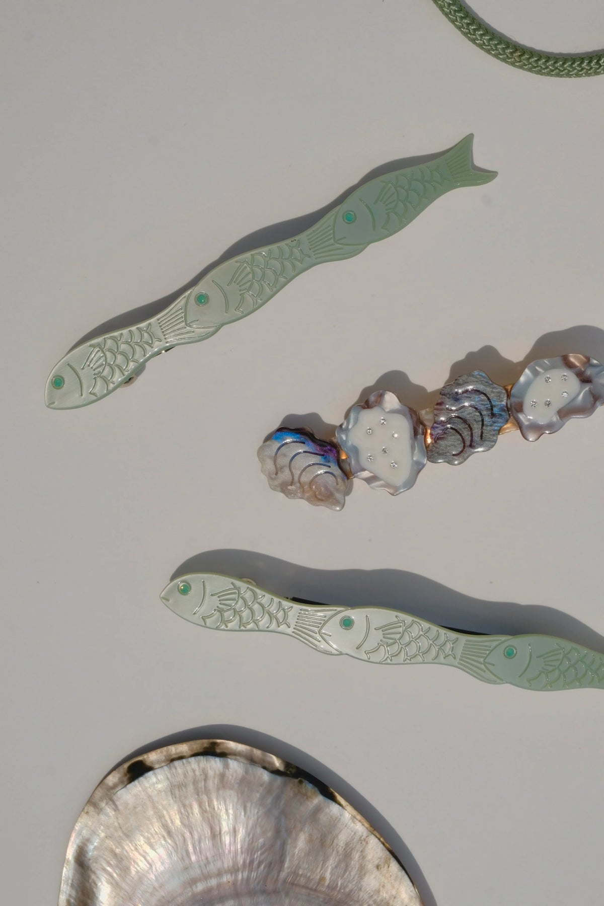 Winona Irene Jade Fish French Barrette