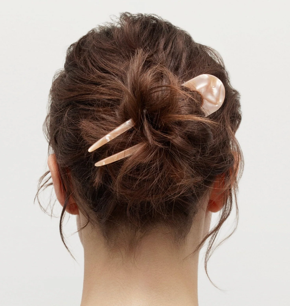 Machete French Hair Pin in Sand Shell