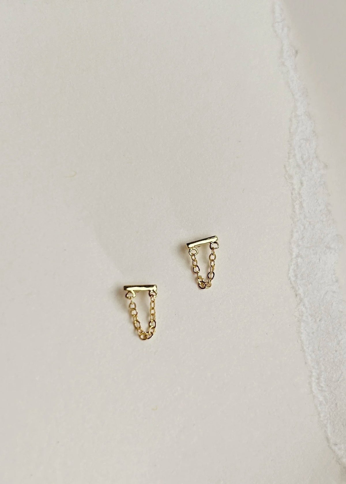 Bar Chain Studs in Gold