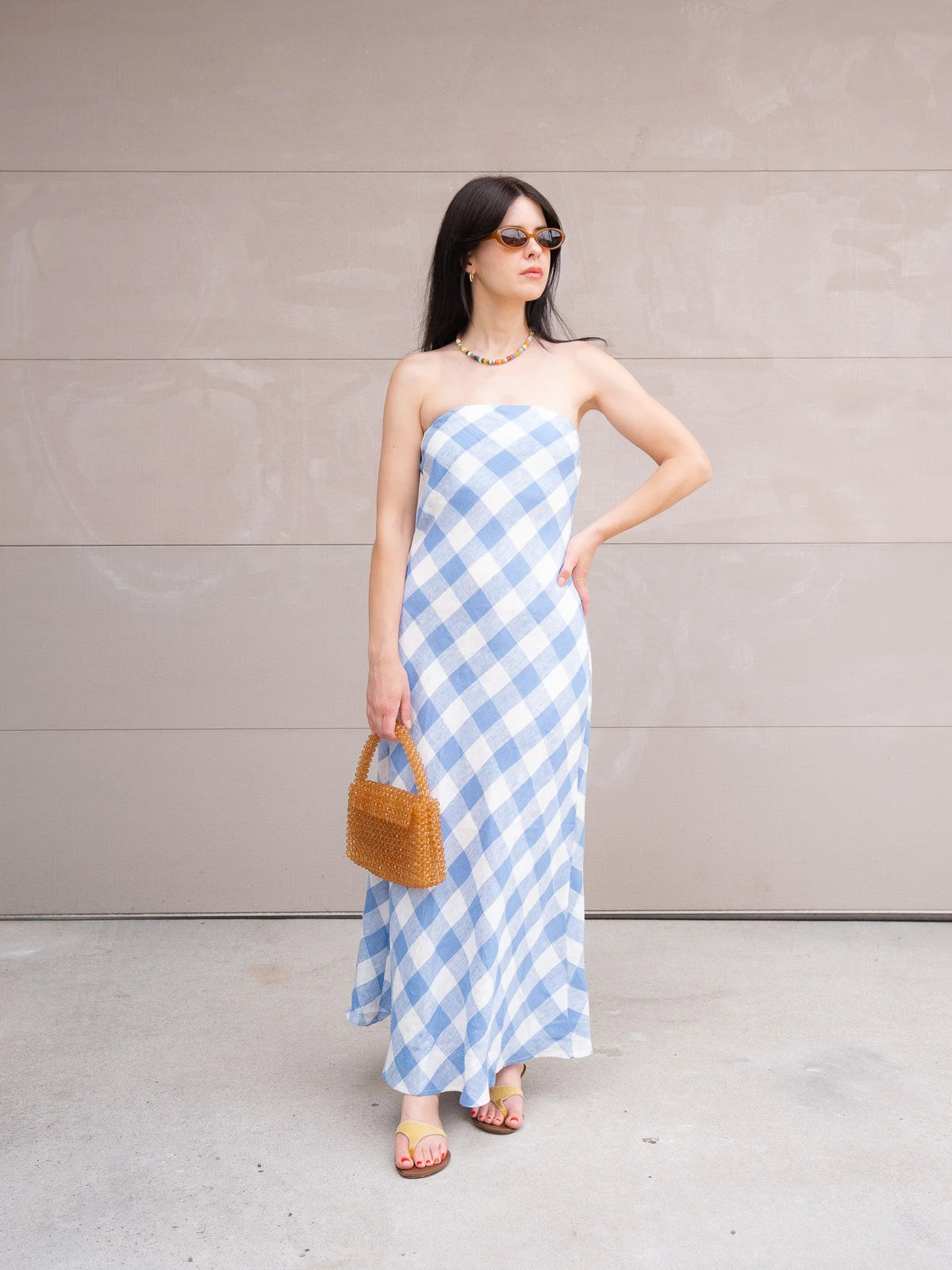 Erin Gingham Linen Dress