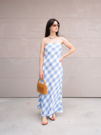 Erin Gingham Linen Dress