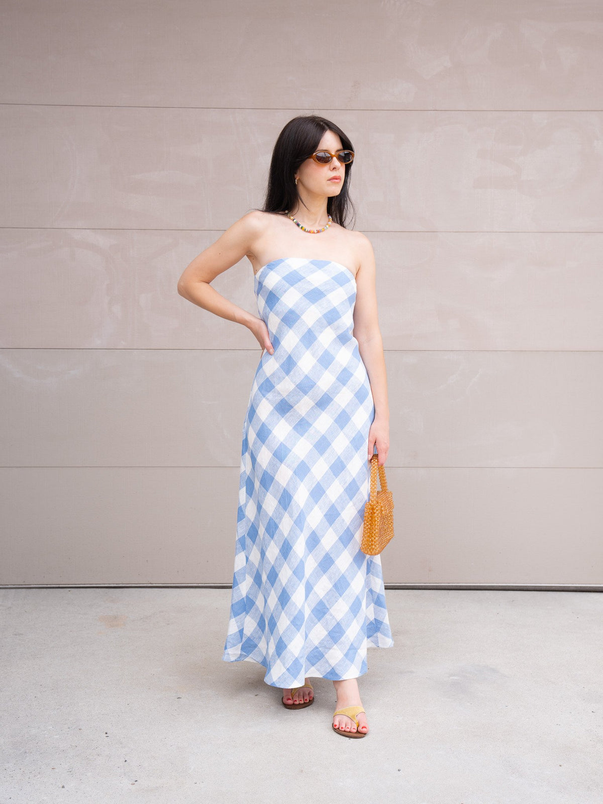 Erin Gingham Linen Dress