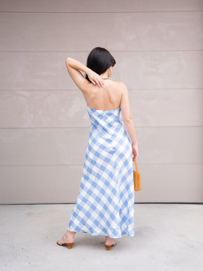 Erin Gingham Linen Dress