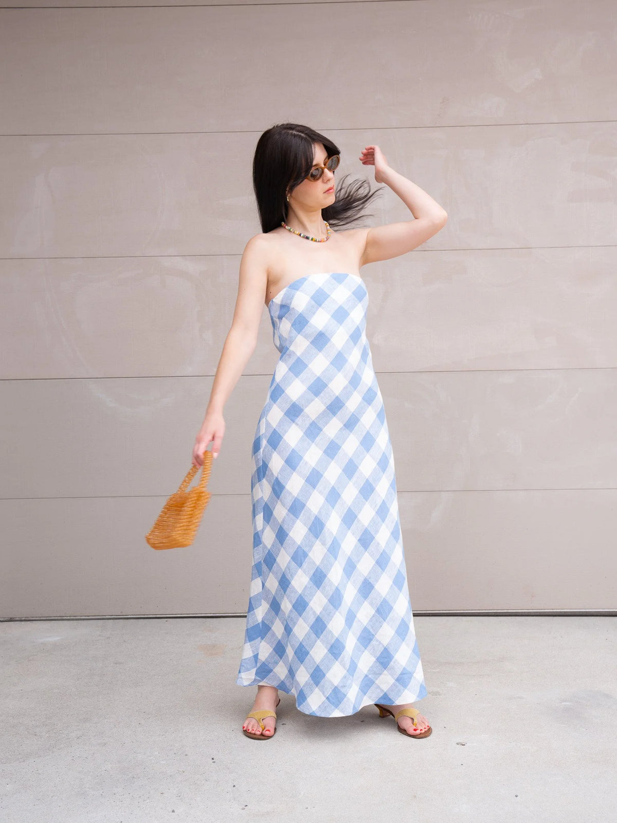 Erin Gingham Linen Dress