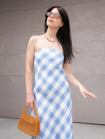 Erin Gingham Linen Dress