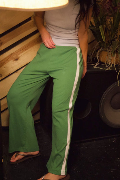 Pointelle Track Pant in Chive