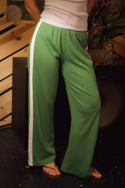 Pointelle Track Pant in Chive
