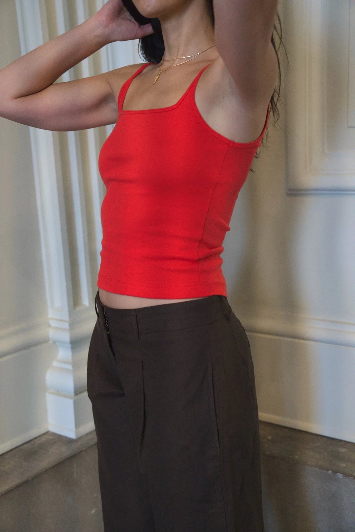 Square Organic Camisole in Tomato