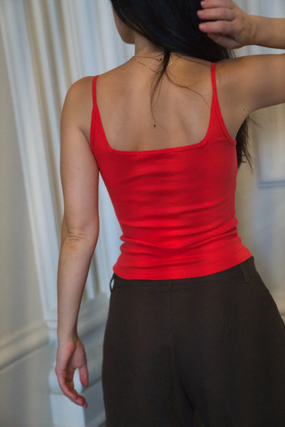 Square Organic Camisole in Tomato