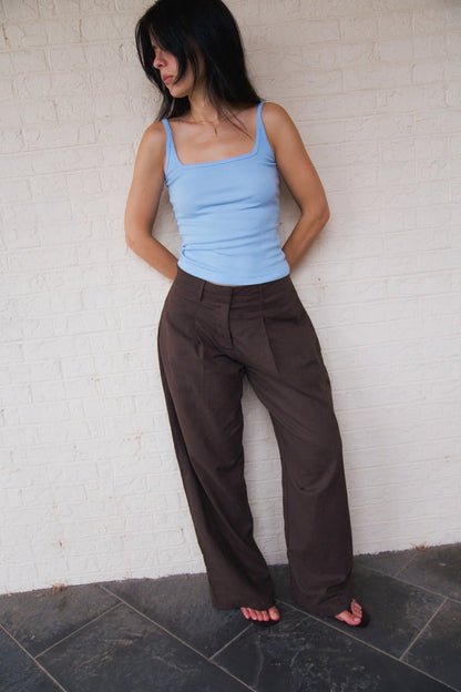 Square Organic Camisole in French Blue