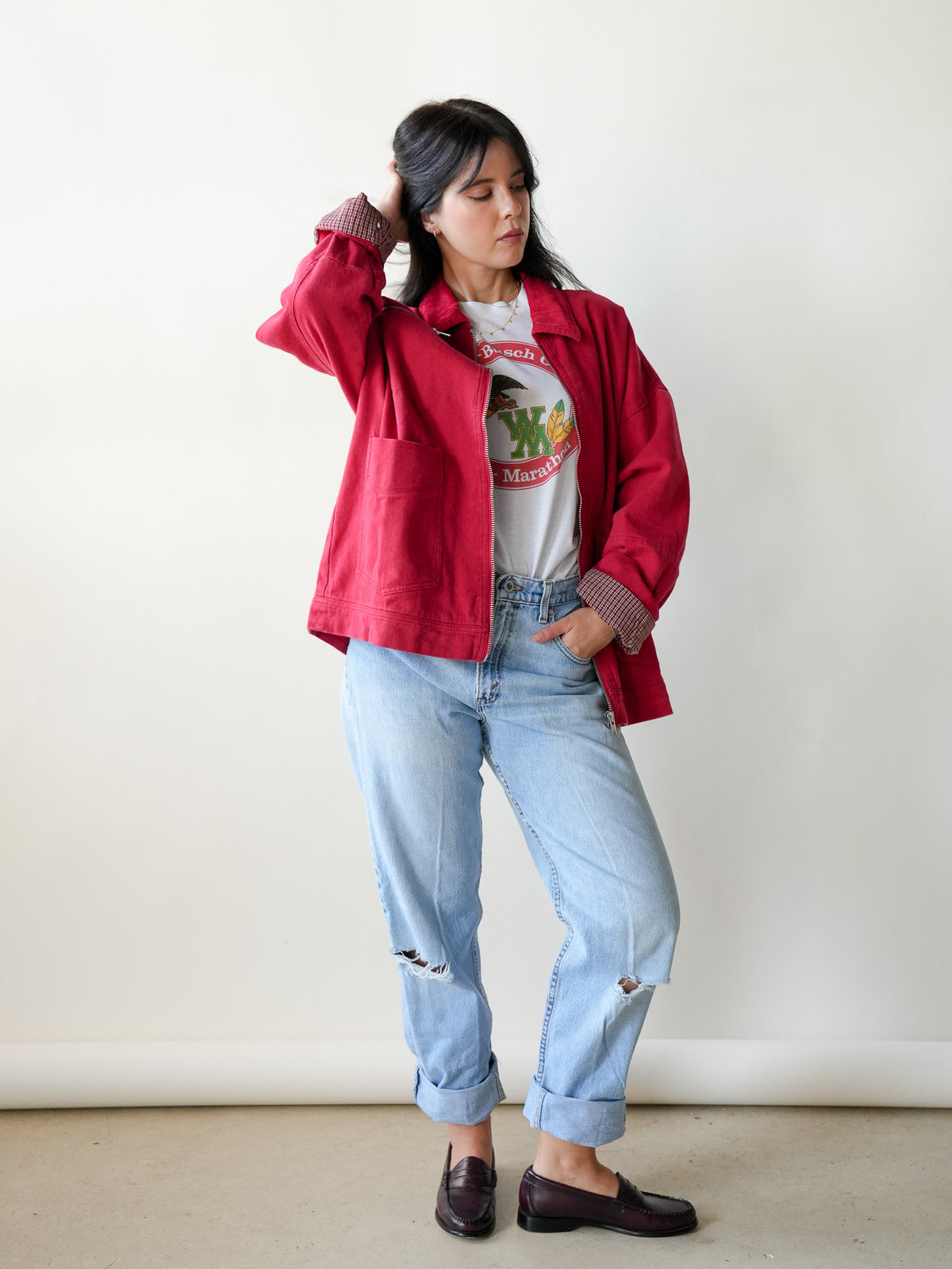 Paislee Red Chore Coat