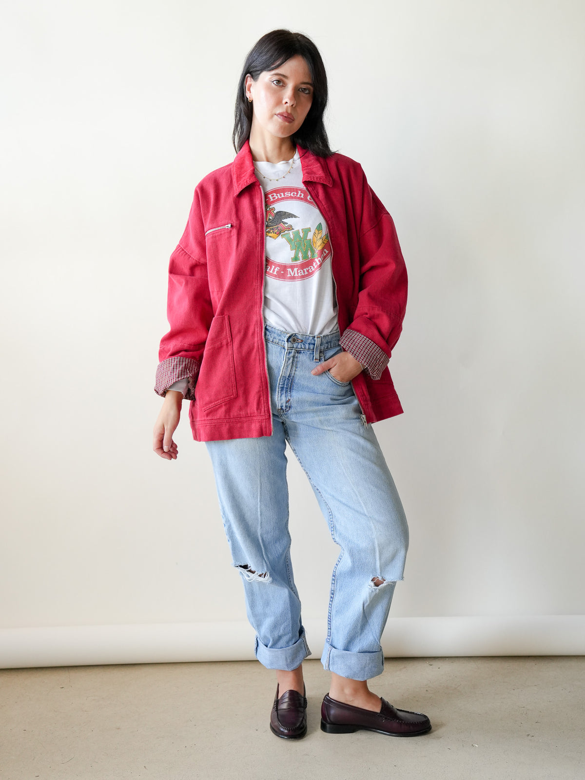 Paislee Red Chore Coat