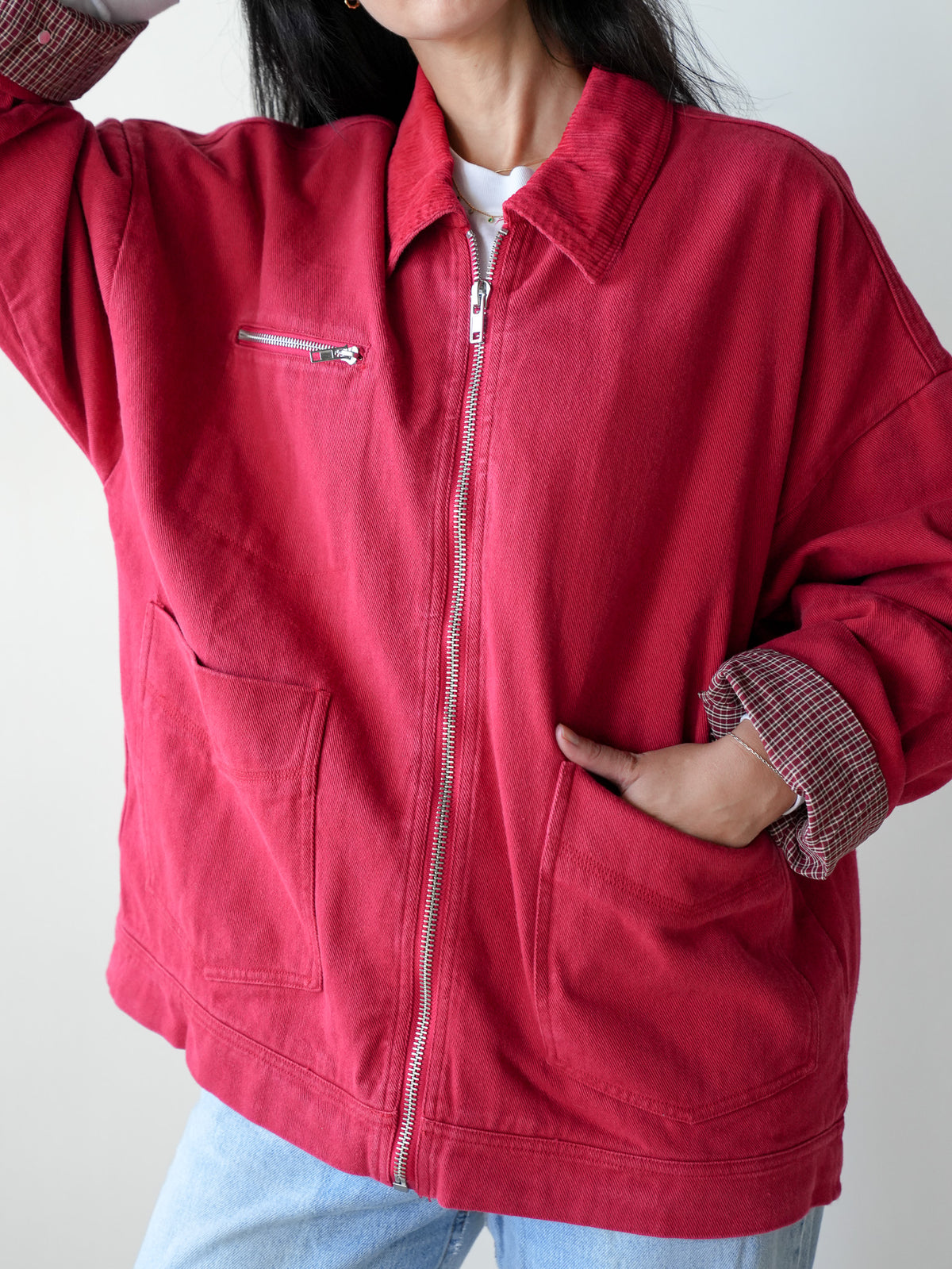 Paislee Red Chore Coat