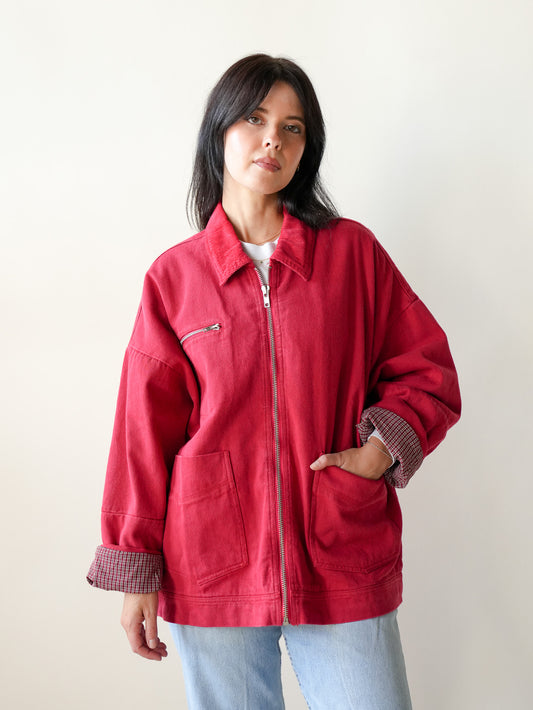 Paislee Red Chore Coat