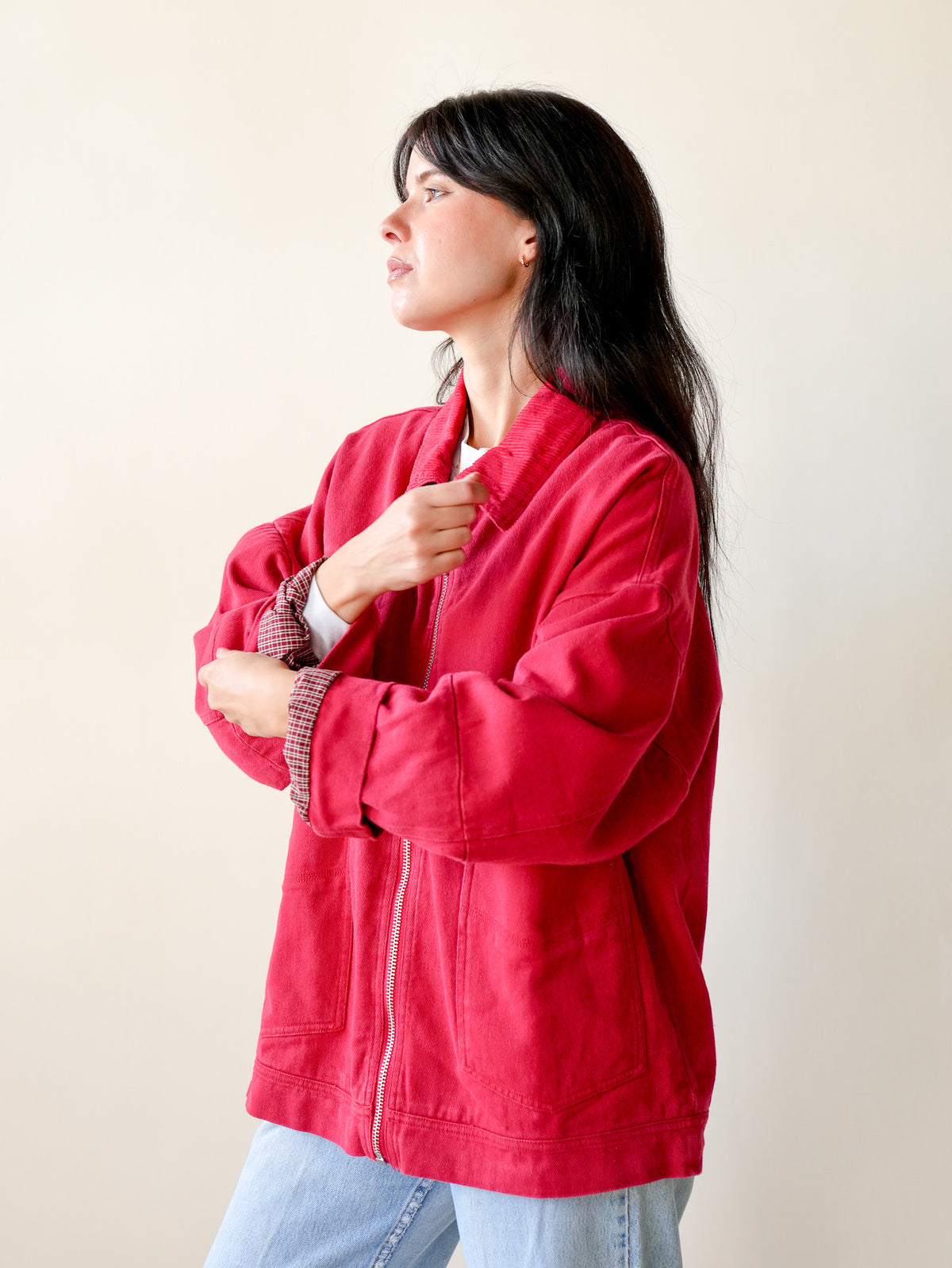 Paislee Red Chore Coat