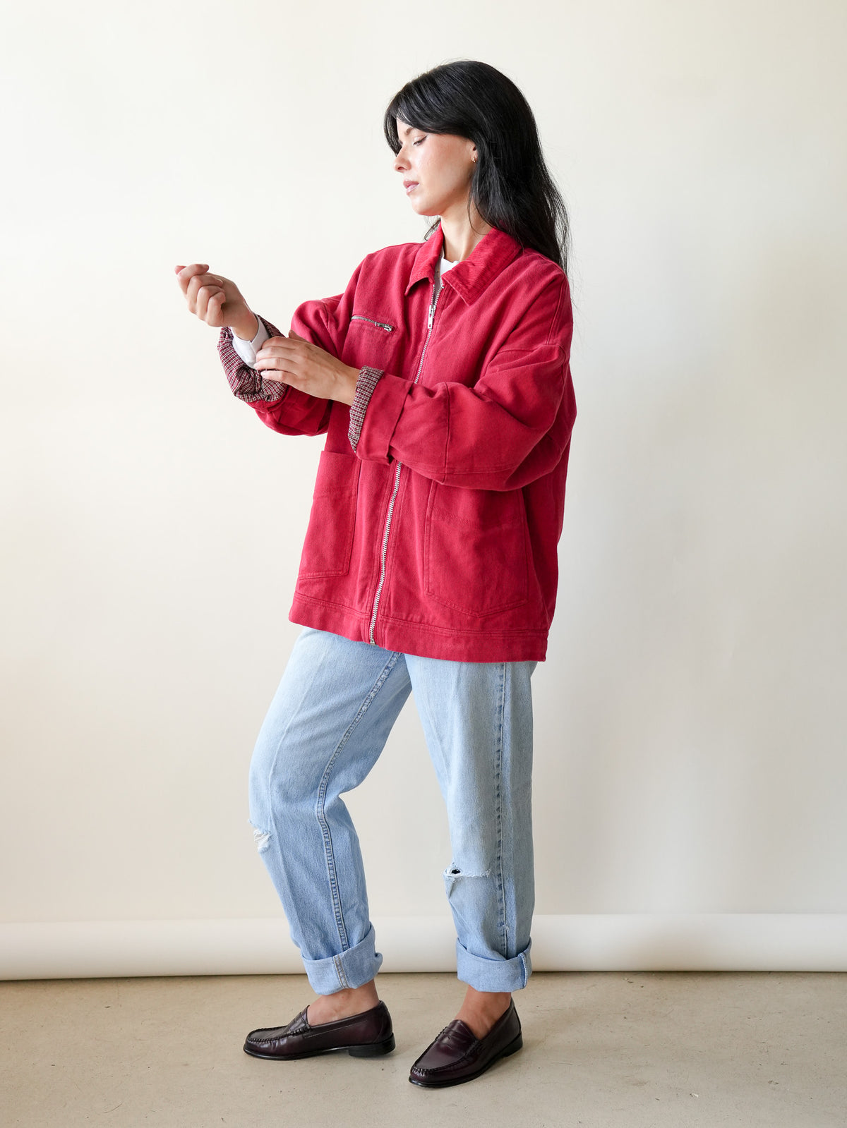 Paislee Red Chore Coat