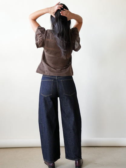 Sybil Dark Wash Barrel Jeans