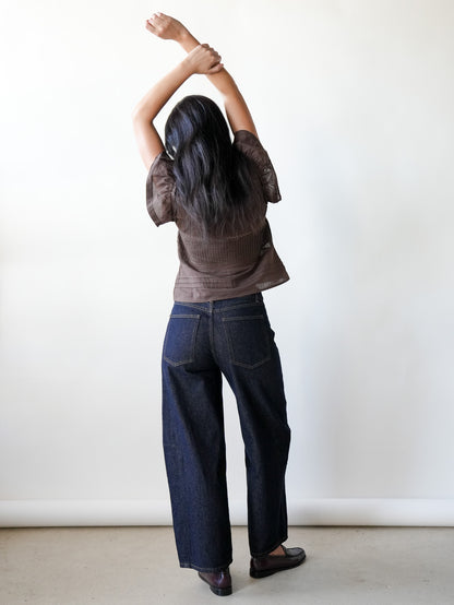 Sybil Dark Wash Barrel Jeans