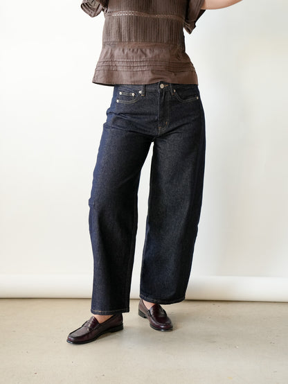 Sybil Dark Wash Barrel Jeans