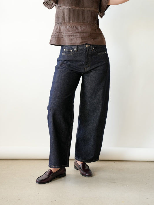 Sybil Dark Wash Barrel Jeans