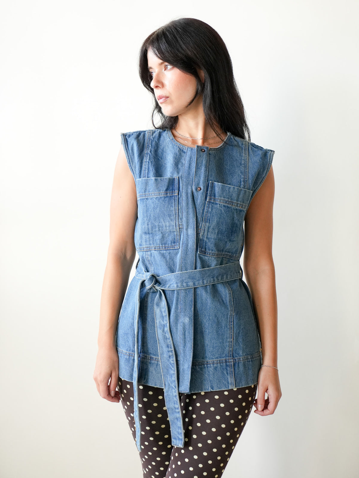 Avi Denim Tie Vest