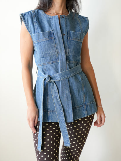 Avi Denim Tie Vest