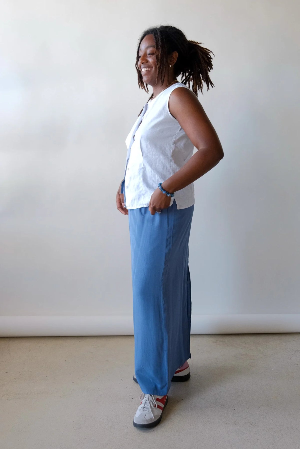 Mijeong Park Drawstring Midi Skirt in Blue