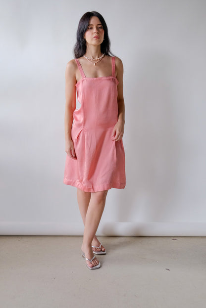 Bubblegum Silk Slip Dress