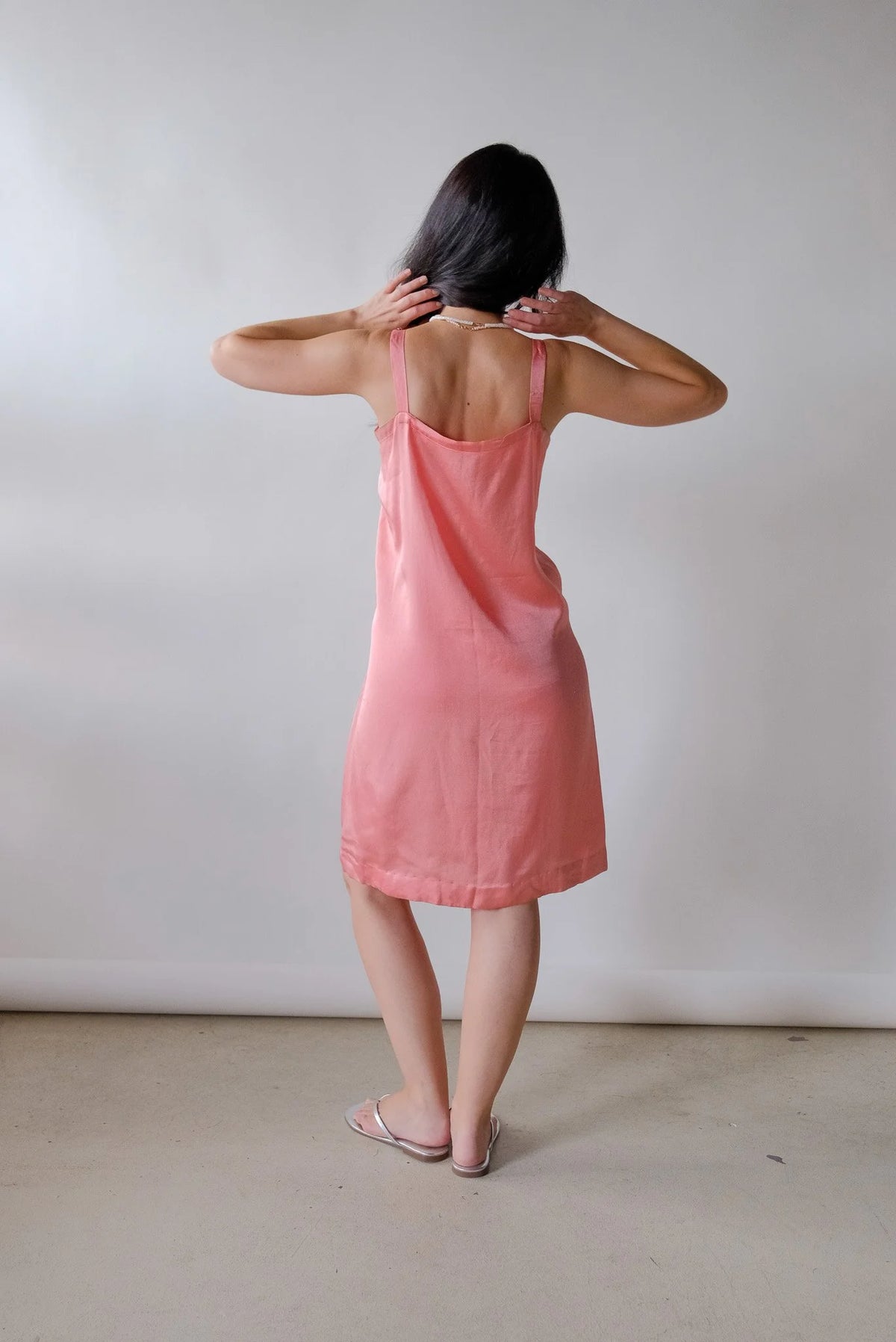 Bubblegum Silk Slip Dress