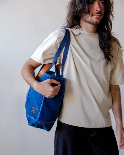 Small East West Tote in Indigo