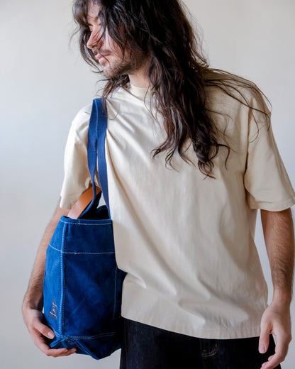 Small East West Tote in Indigo