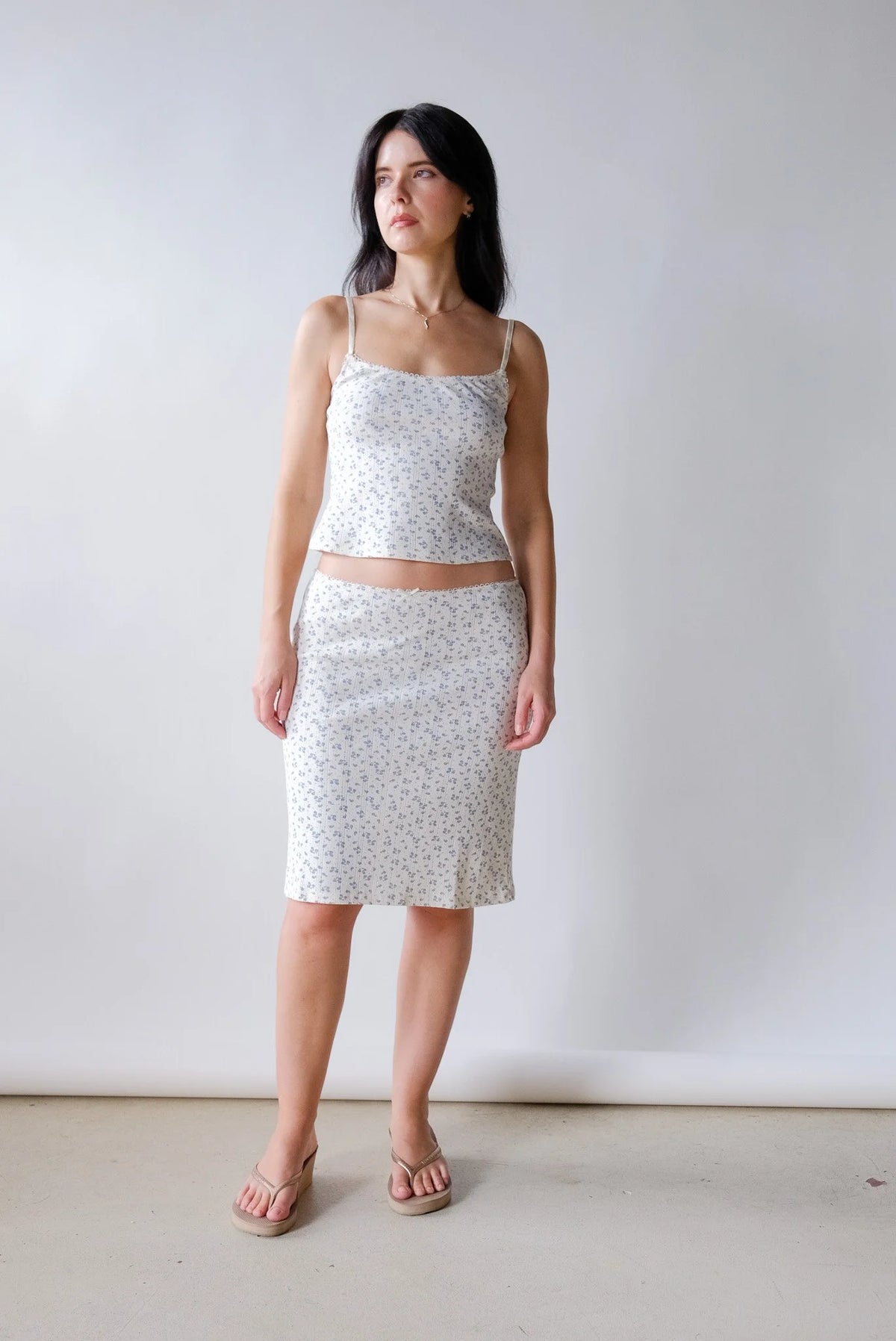 Loucia Jean Pointelle Skirt in Floral