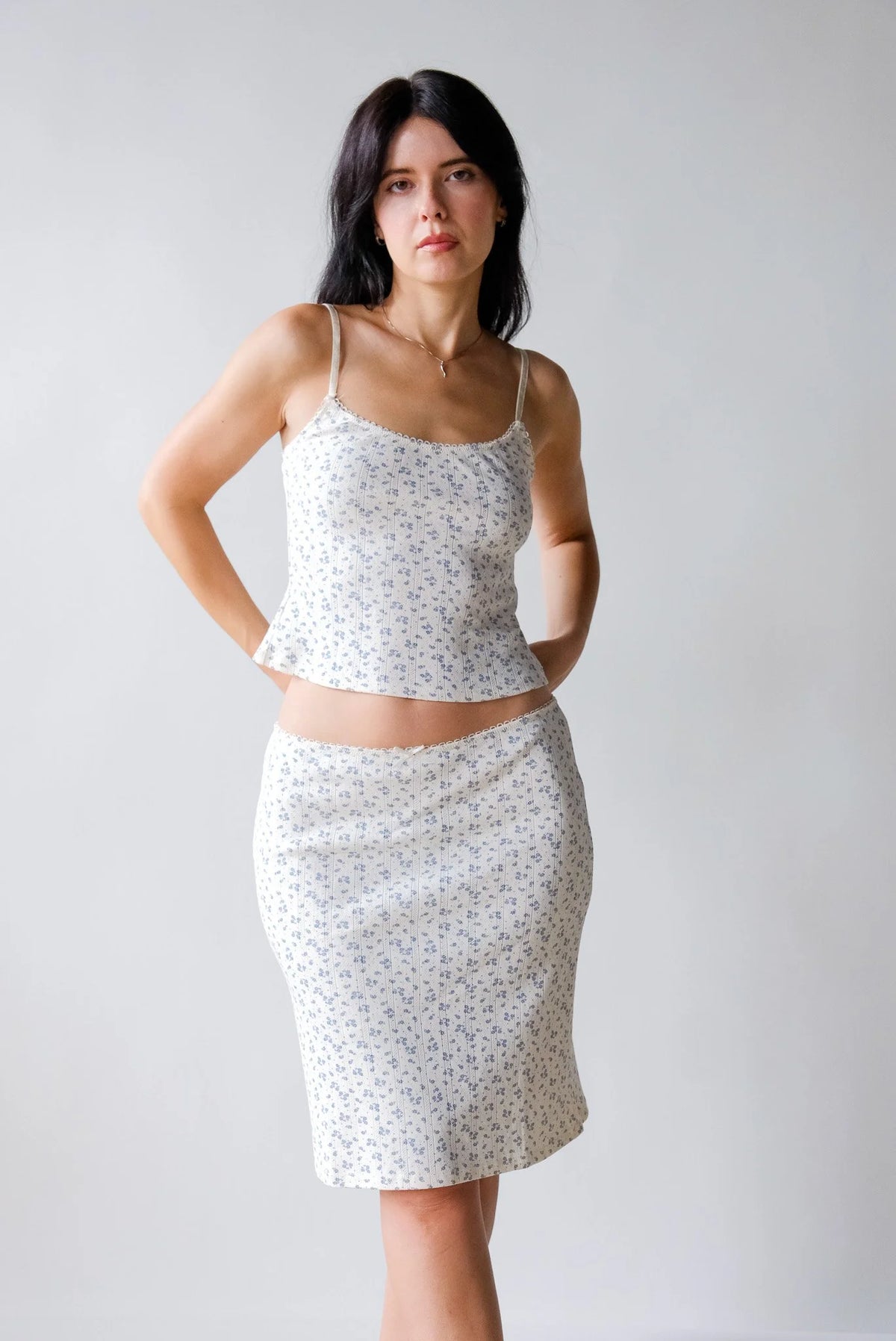 Jean Pointelle Top in Floral
