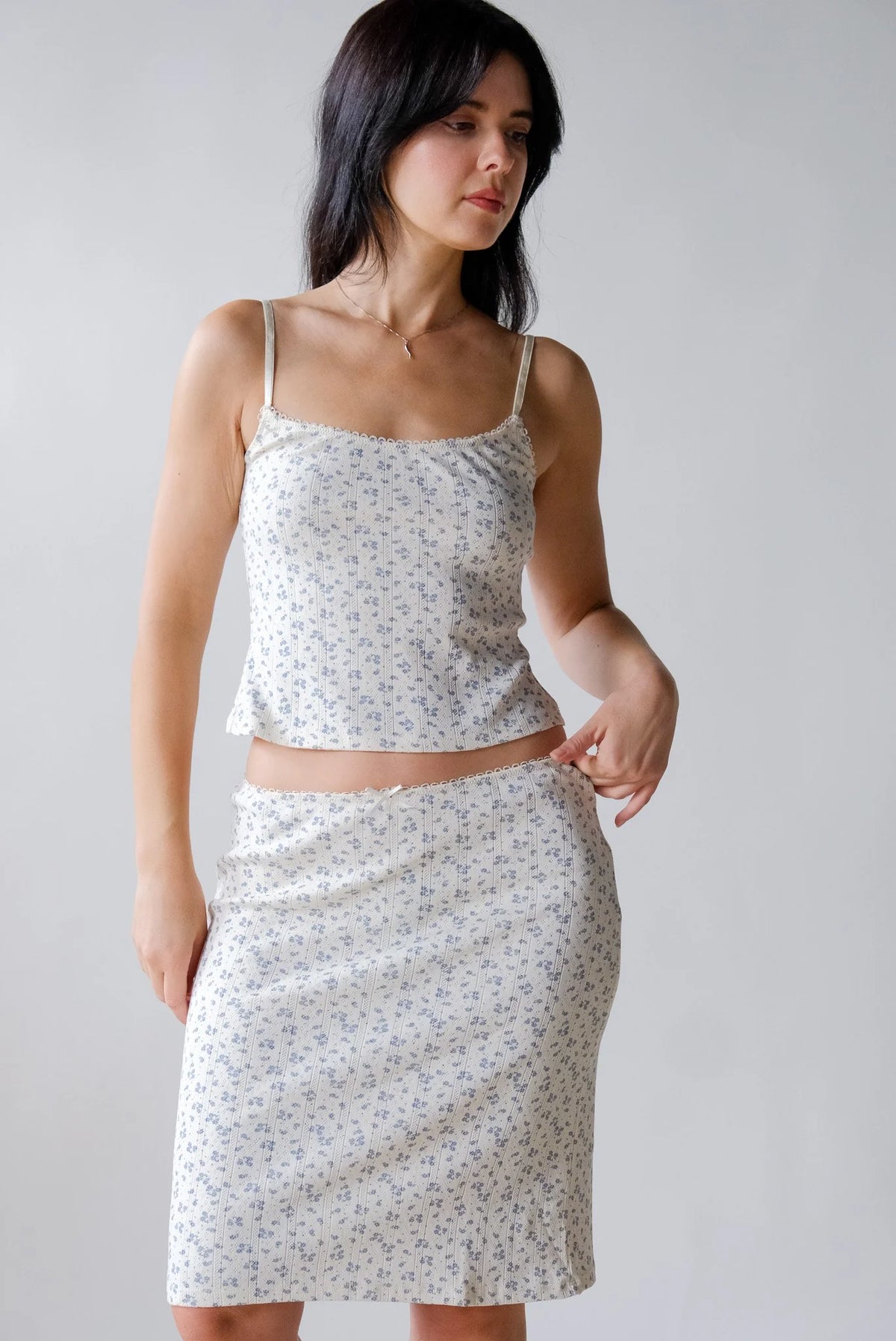Jean Pointelle Top in Floral