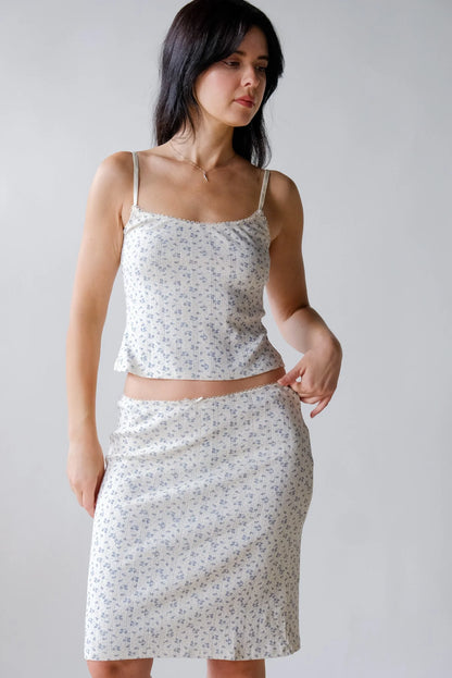 Jean Pointelle Top in Floral