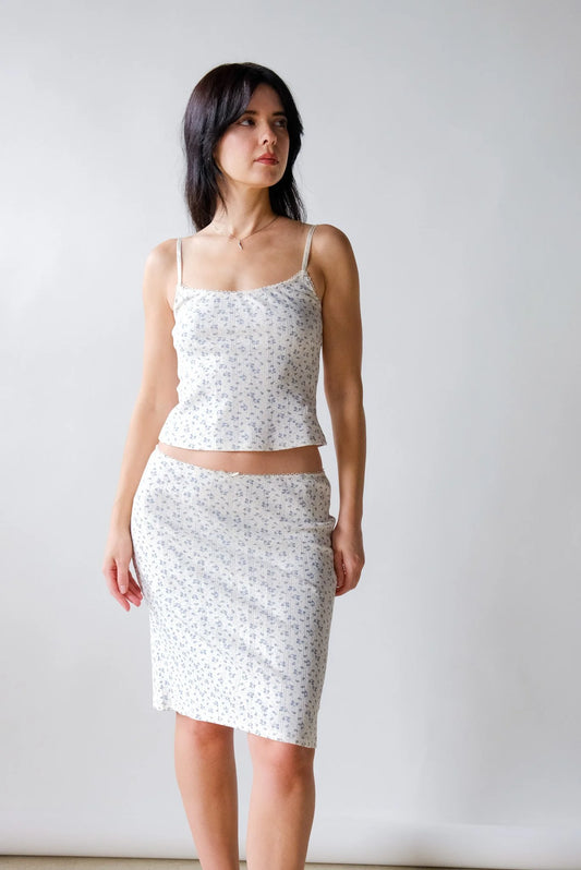 Loucia Jean Pointelle Skirt in Floral