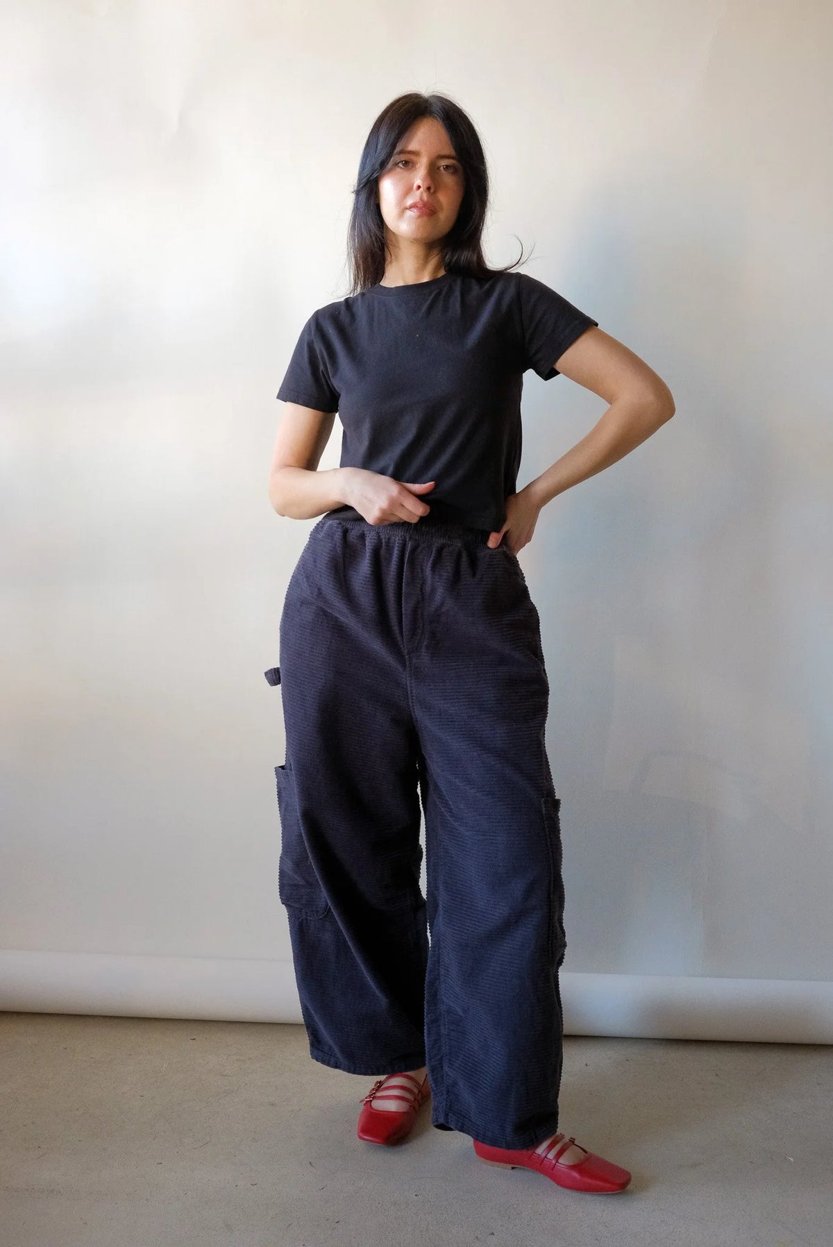 Chef Pants in Black Sesame Corduroy