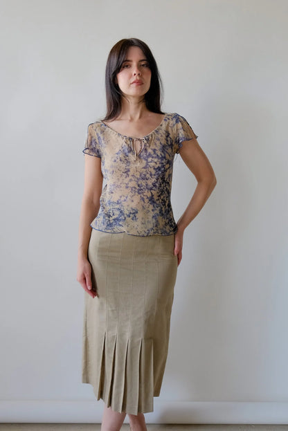 Beige Pleat Skirt