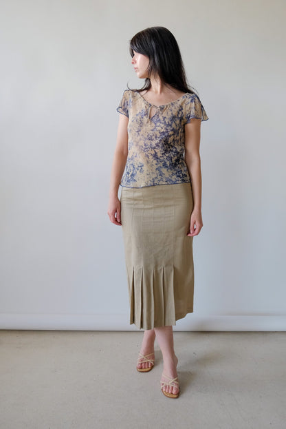 Beige Pleat Skirt