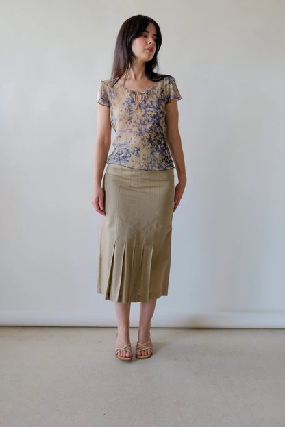 Beige Pleat Skirt