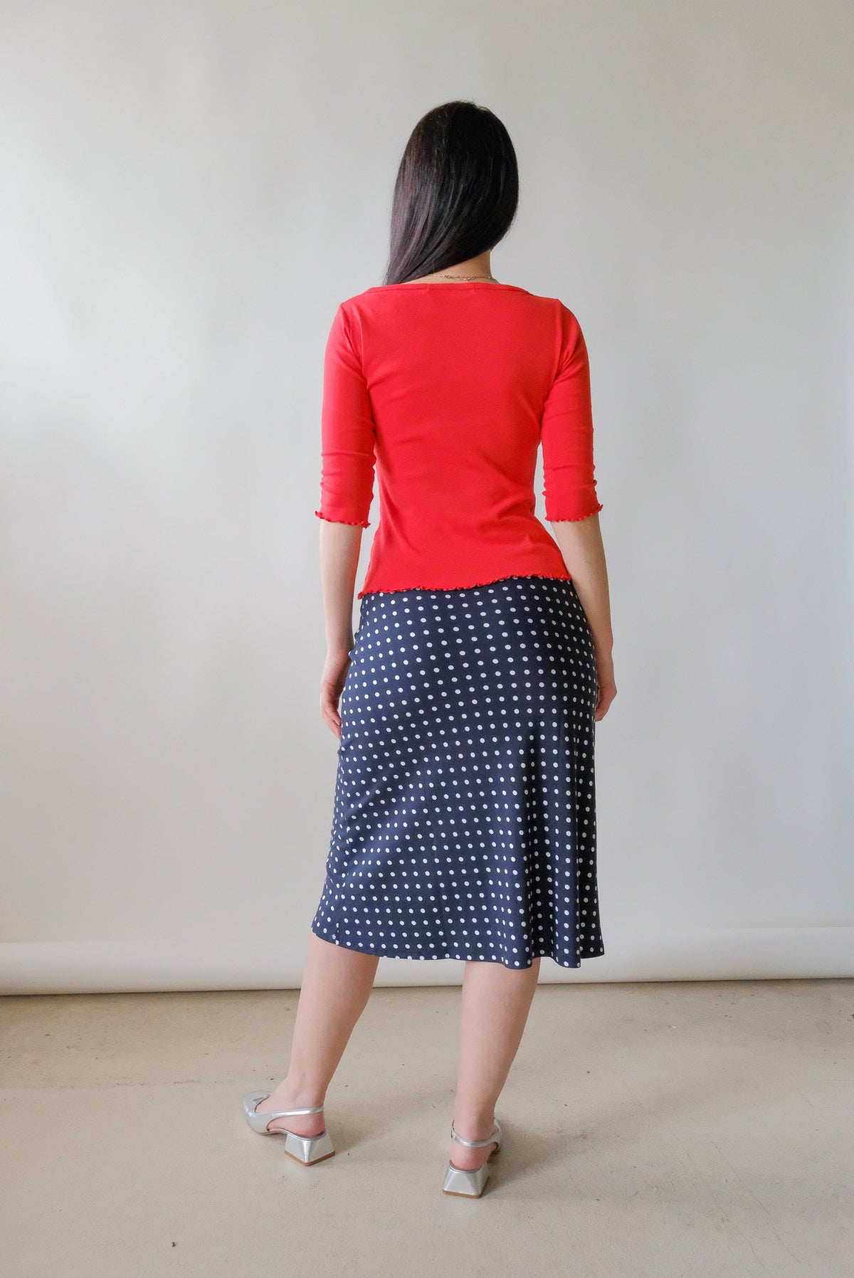 Ballet Pointelle Tee in Cherry