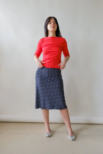 Ballet Pointelle Tee in Cherry