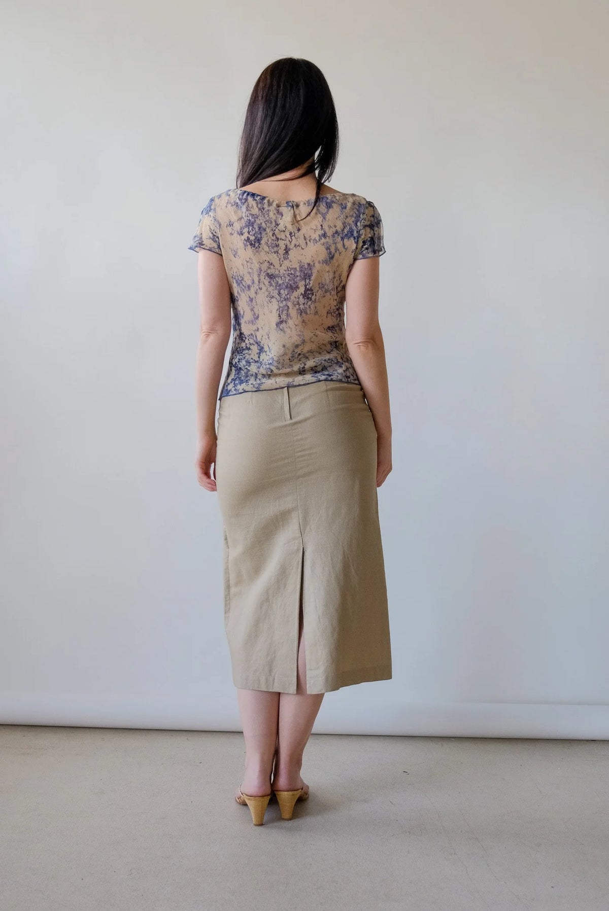 Beige Pleat Skirt