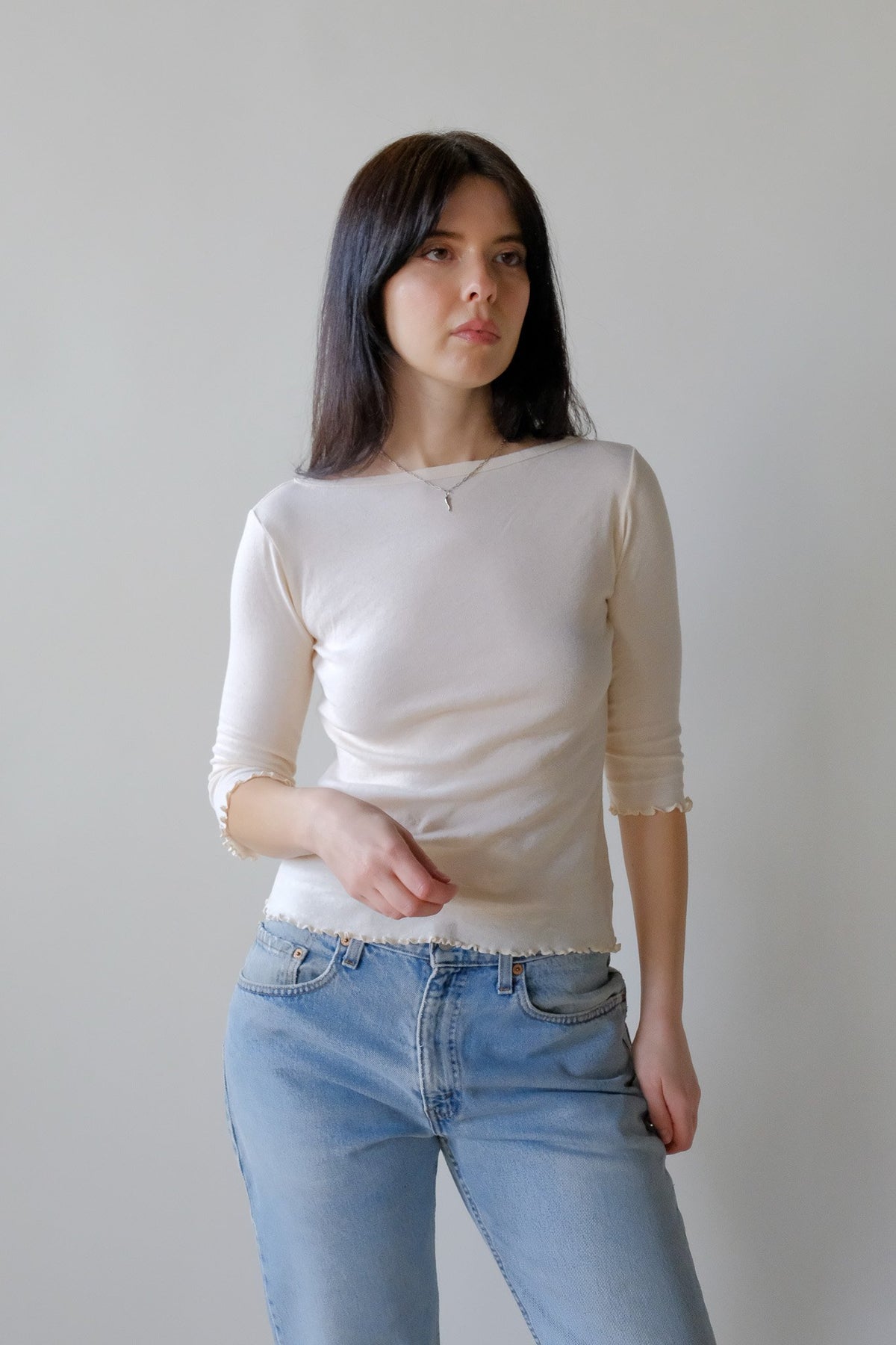 Ballet Pointelle Tee in Butter