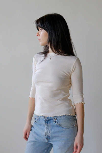Ballet Pointelle Tee in Butter