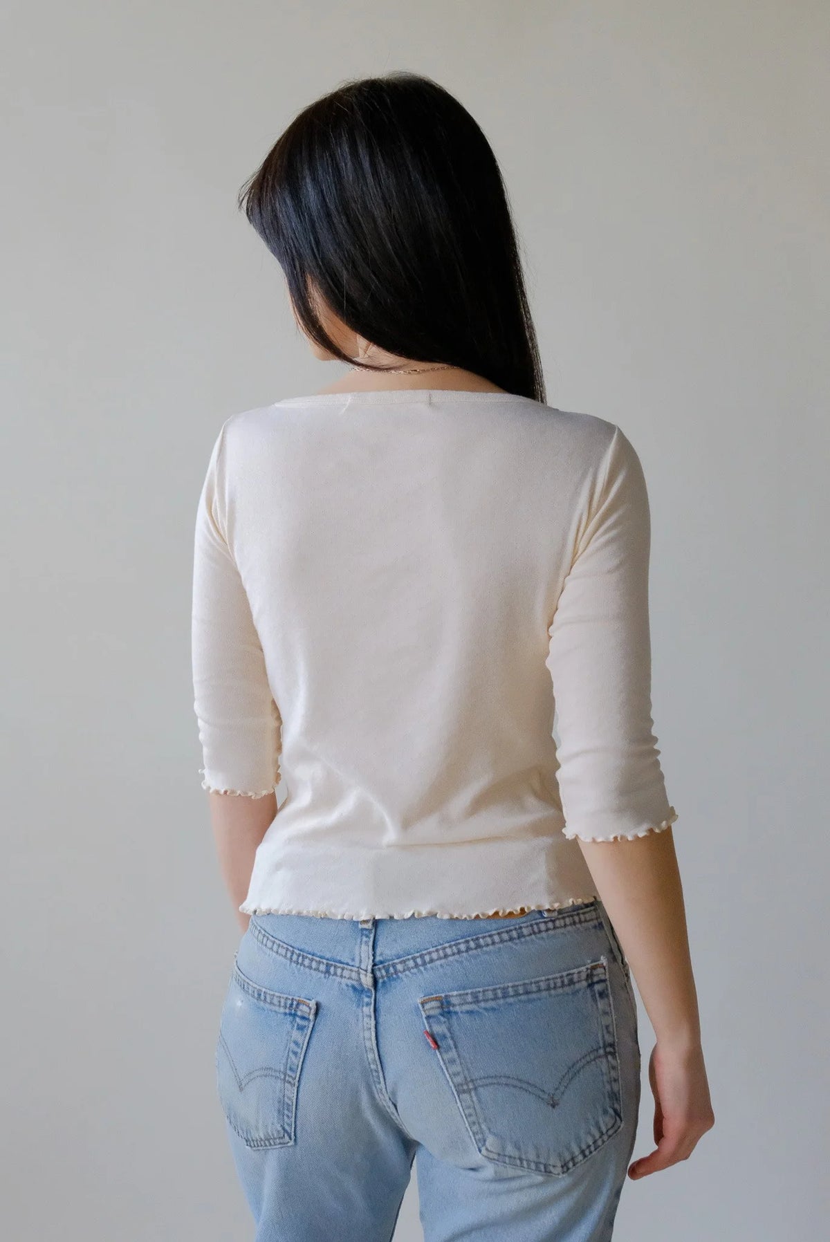Ballet Pointelle Tee in Butter